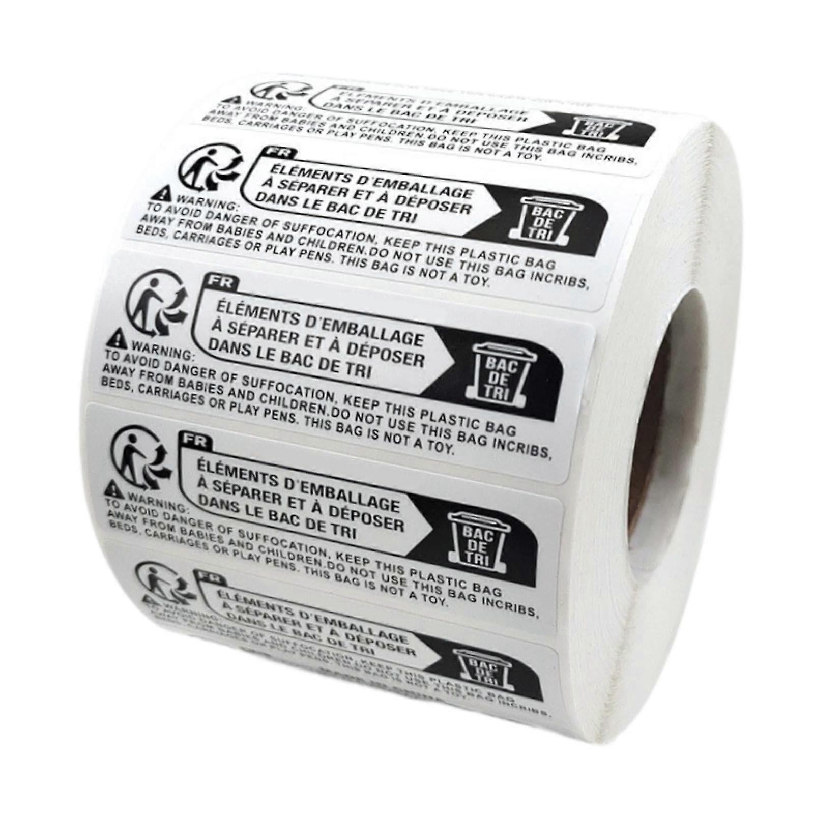 Choking Hazard Warning Labels Rectangular Self-Adhesive 7x2 cm Inaccessible to Children