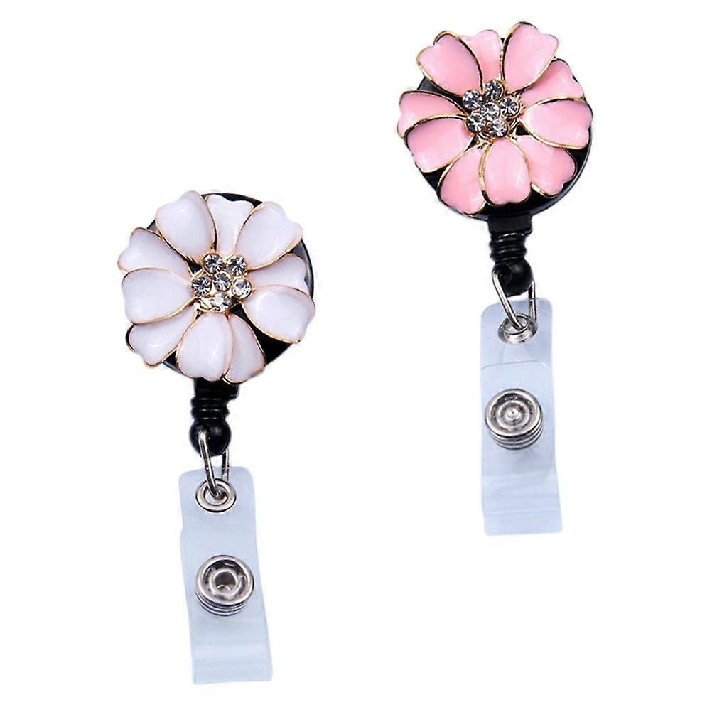 ID Card Badge Holder Work Badge Lanyard Fine Workmanship Plastic Badge Clips for Doctors 2Pcs