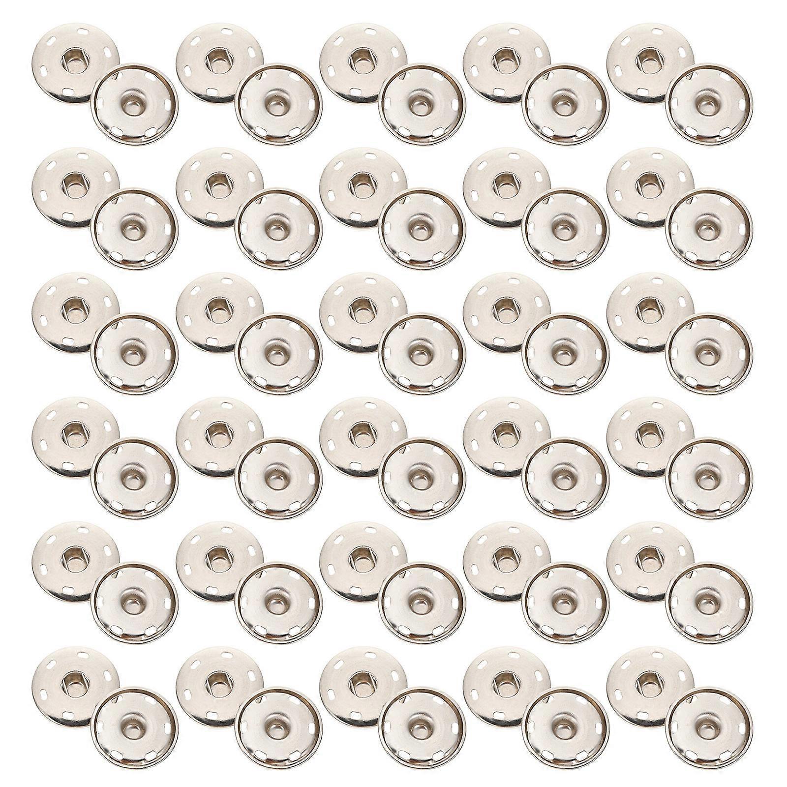 Metal Snap Buttons Sewing Alloy Buttons for Clothes Replacement 50Pcs