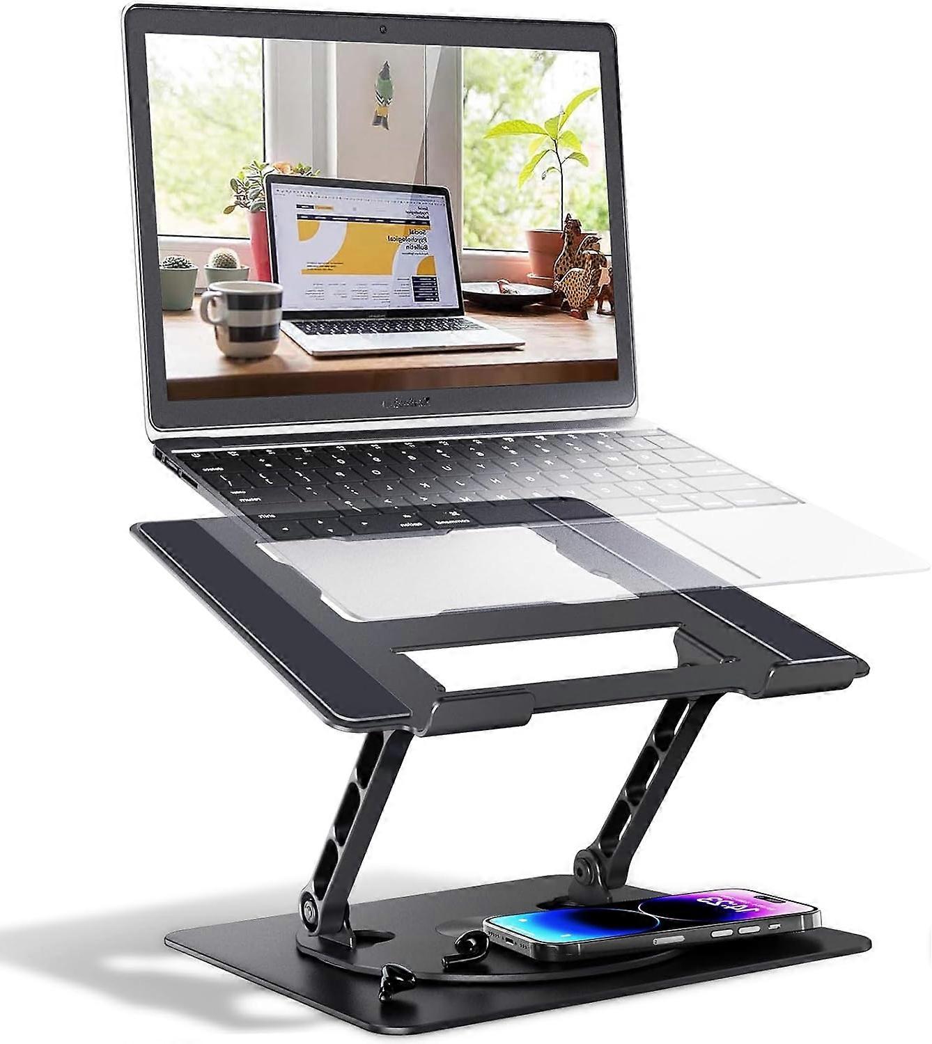 360 Rotating Laptop Stand with Adjustable Height, Heavy Duty & Portable Design, Fits Most 17-Inch Notebooks, for Home & Office Use