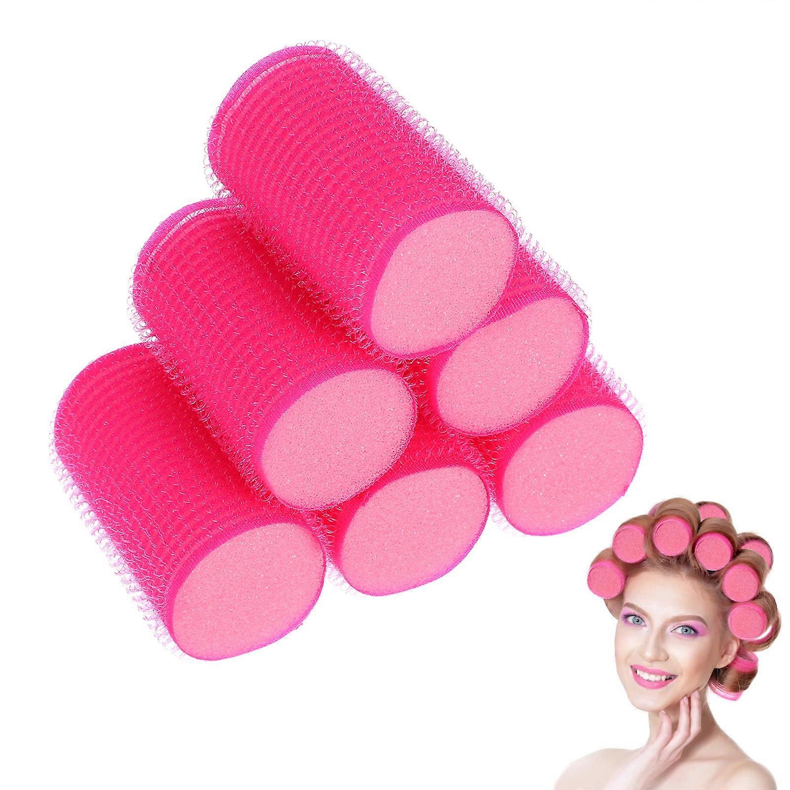 Curl Rollers Hair Styling Roller Sponge Soft For Women Girls Daily Use Rosy Red 8Pcs
