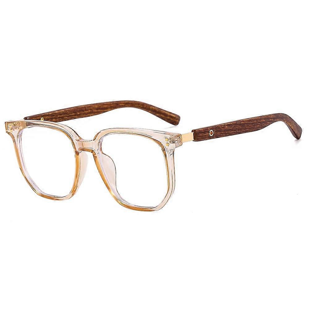 Reading Glasses Blue Light Blocking Unisex HD Computer Reader With Spring Hinge Brown +150