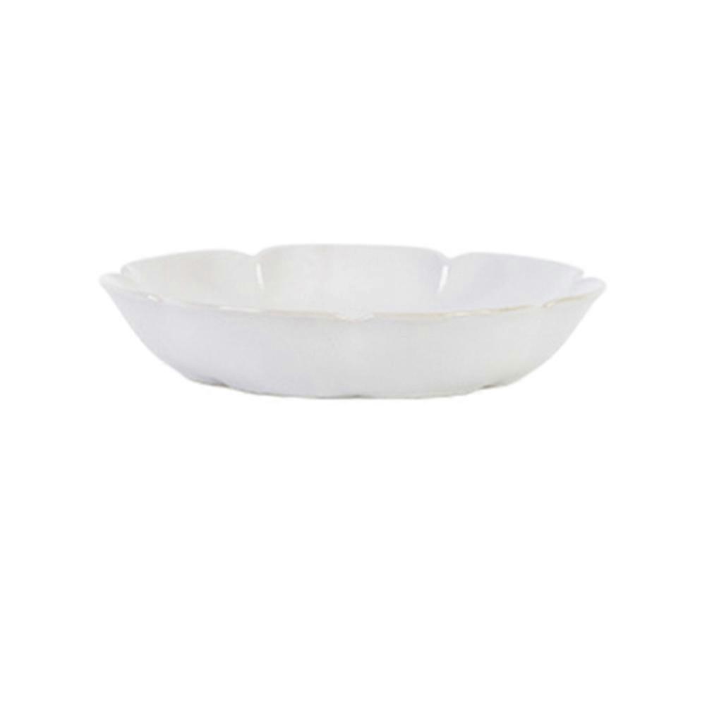 Home Use Ceramic Fruit Plate Flower Shape 1Pcs White Snack Plate