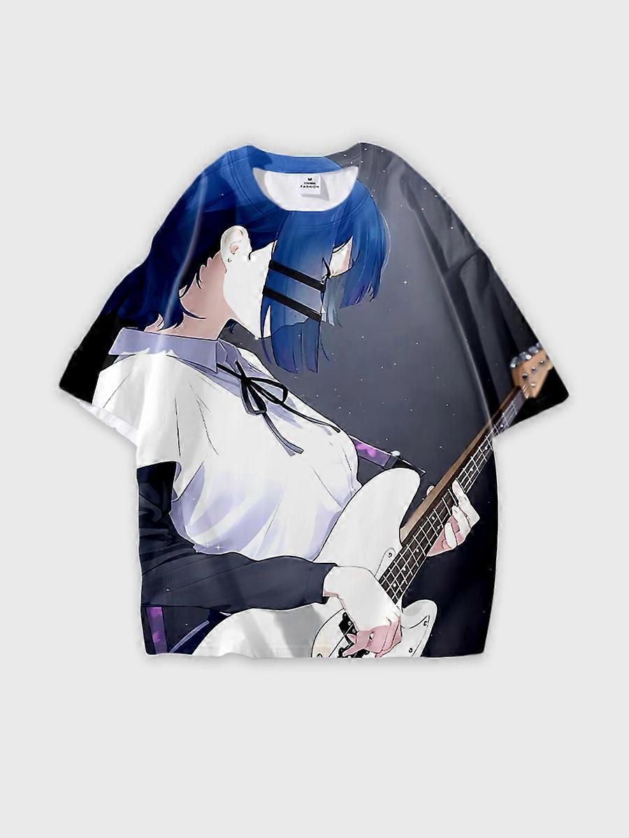 T-shirt round neck Role Pattern loose short sleeve D496