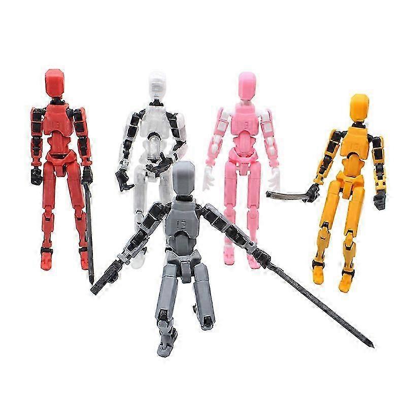 3D Printed Robot Action Figure with Weapon Multi-jointed Robot Model Movable Joint Figurine Desktop Decoration Ornament