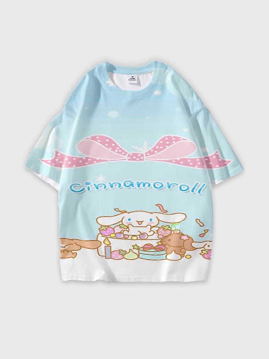 T-shirt short sleeve round neck summer casual loose E2421