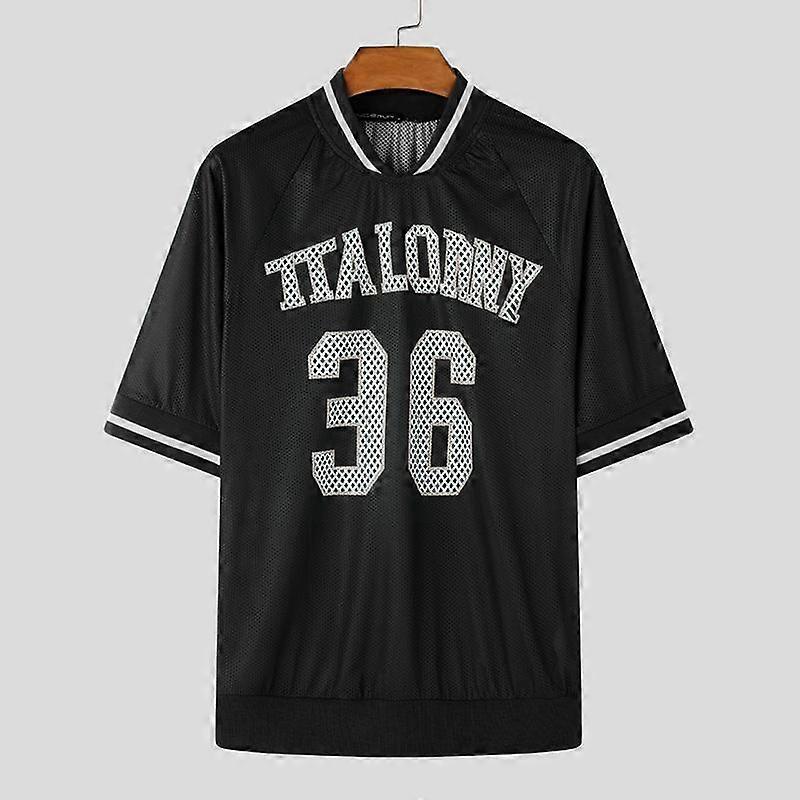 INCERUN Oversized Men O Neck Patchwork Print Short Sleeve T-Shirts Tops