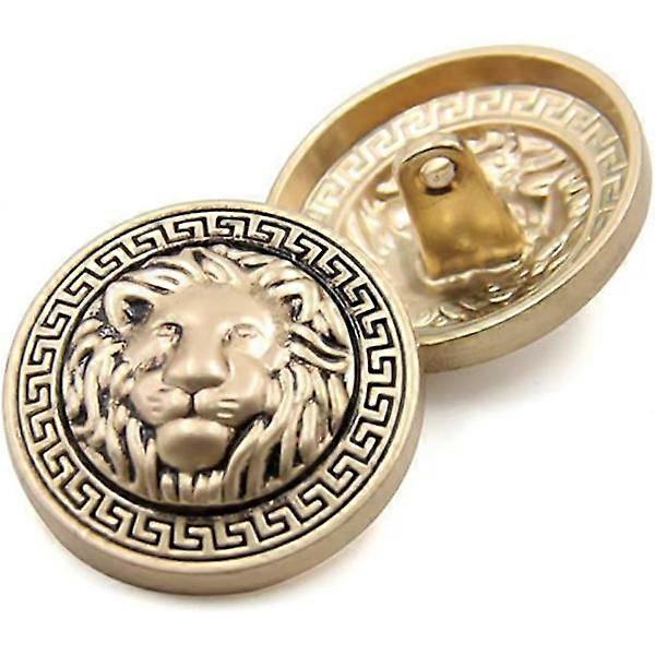 Premium Quality Metal Buttons with Embossed Lion Head, for DIY projects