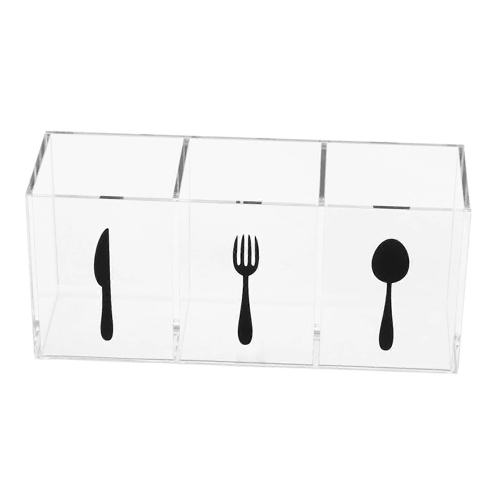 Acryl Besteck Organizer Transparent - Stylish Utensilienbox Für Küchenarbeitsplatte, Ideal Für Messer, Löffel, Gabeln