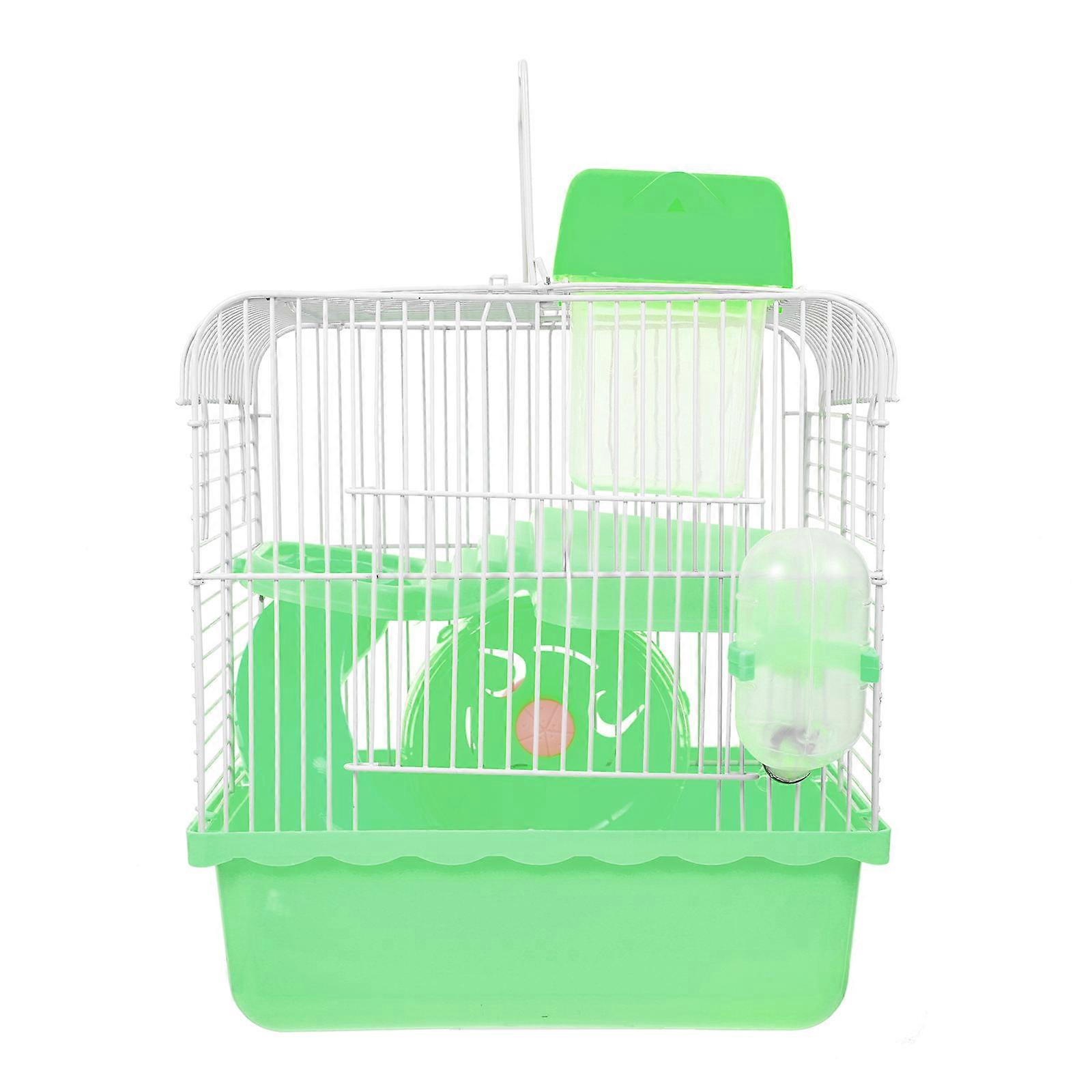 Hamster Cage Green Plastic Climbable Design Small Pet Cage for Storage