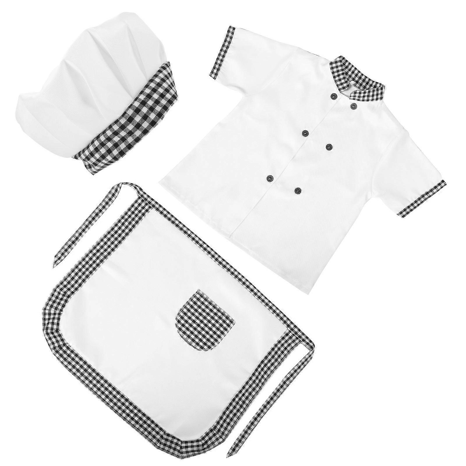 1 Set Chef Costume Apron for Cooking & Baking Role Play – Includes Front Pockets for Tools – Ideal for Home Play & Education – Fun for Young Chefs