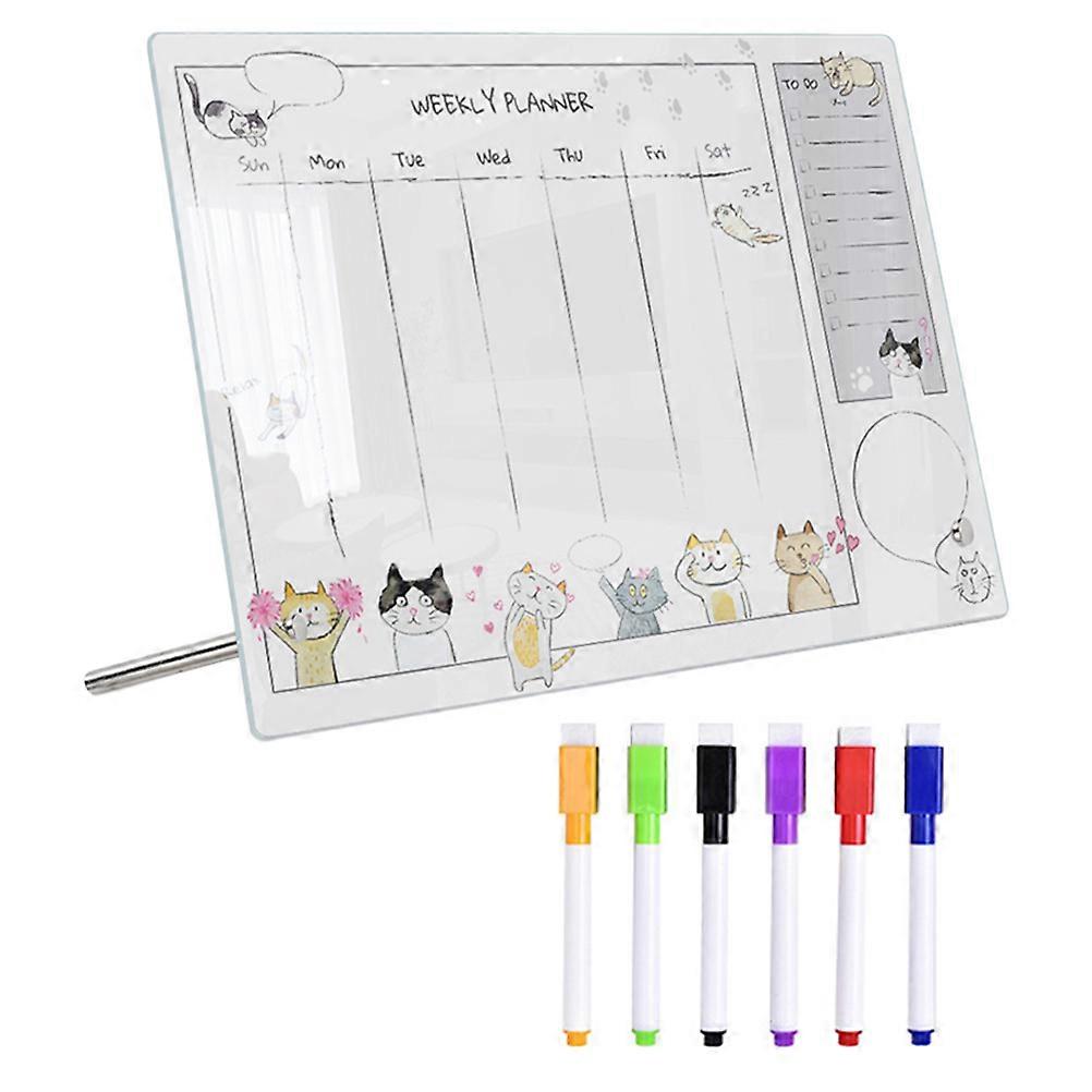 Message Sign Board Memo Board Gift Giving Plastic Pens Diy Weekly Planning 11.79x7.86in 1 Set