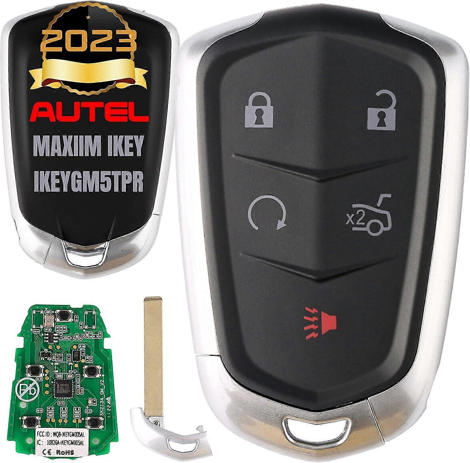 2025 Newest Autel MaxiIM IKEYGM5TPR Programmable 5-button Key, Universal/Cadillac Style IK