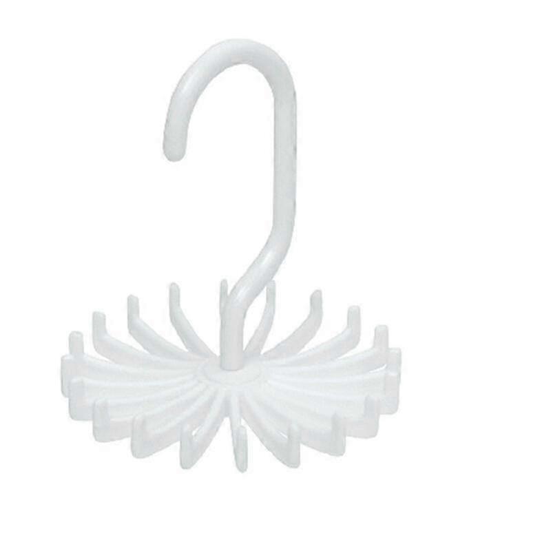 360-Degree Rotatable Tie Hanger with Adjustable Swirl Tie Belt 20 Hooks Clothing Rack Organizer for Closet Storage (White) Edition 0724