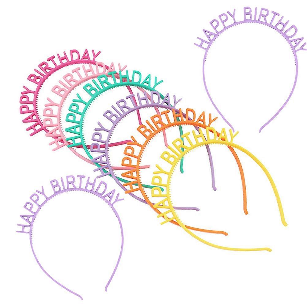 Assorted Color Plastic Hairbands for Birthday Party Decoration Lightweight and Durable 8 Pieces