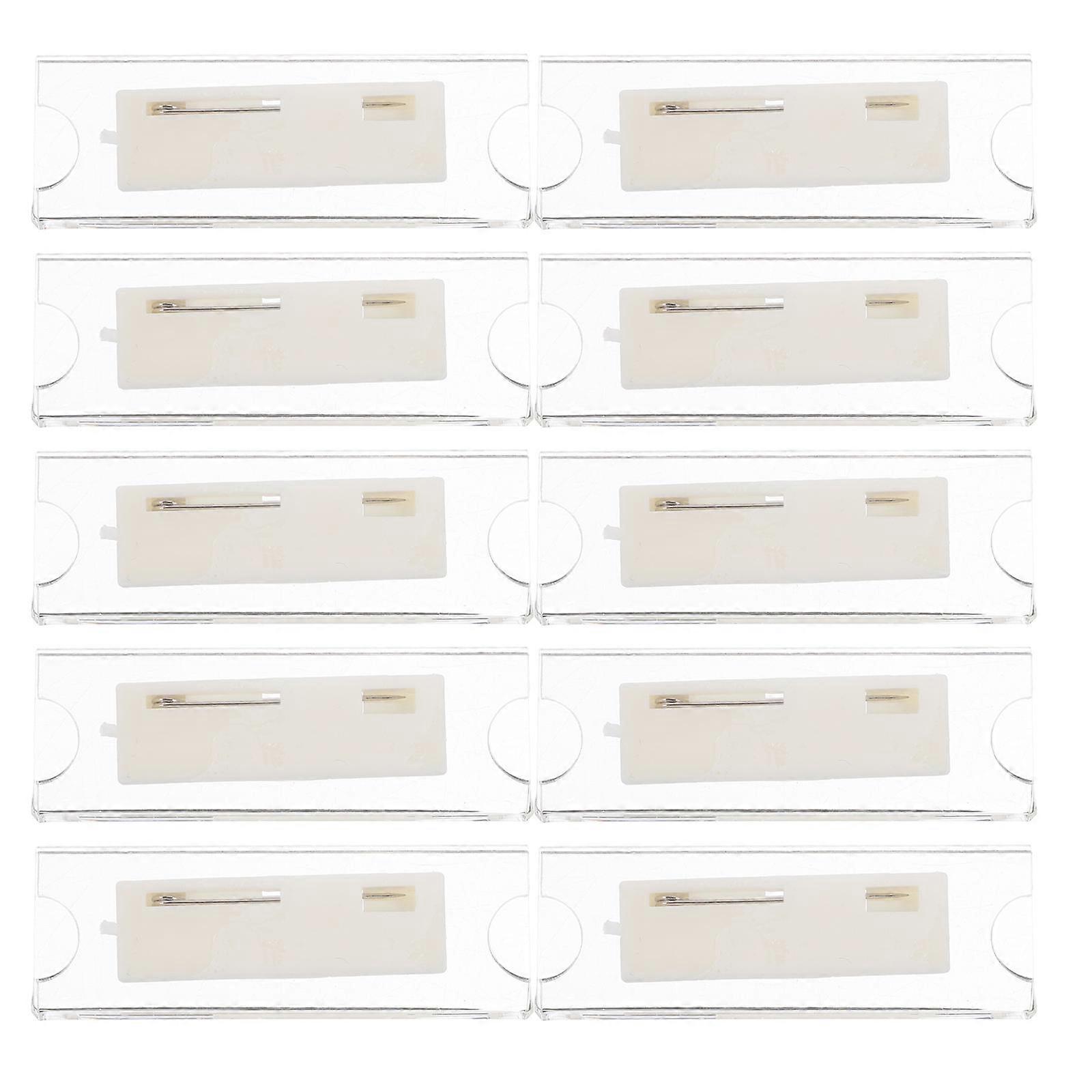 10Pcs ID Cards Holders For Badges In Cafes With Clear Acrylic Material And Rectangular Shape For Easy Display