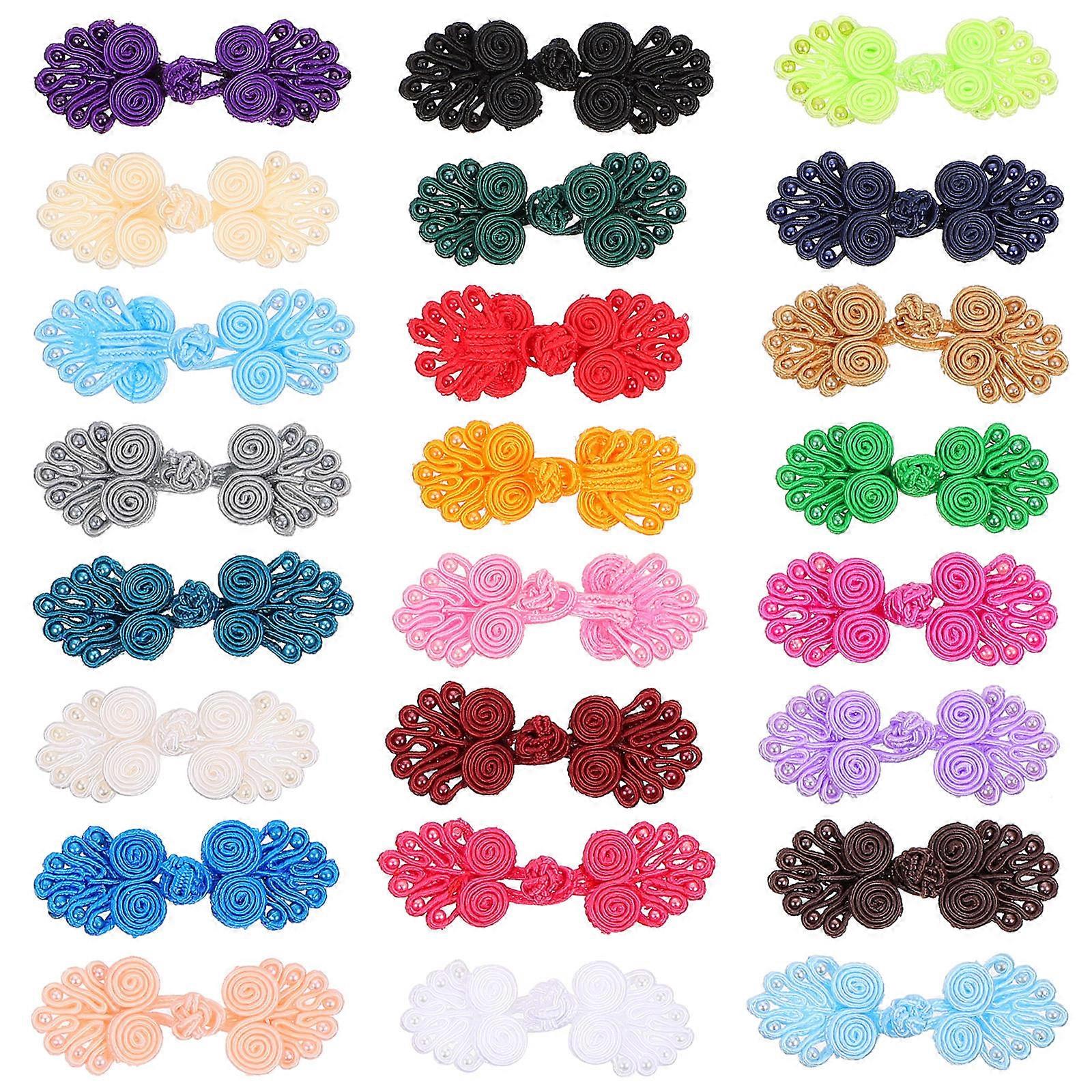 Chinese Knot Buttons for DIY Use 25 Assorted Color Pieces Suitable for Clothes Accessories