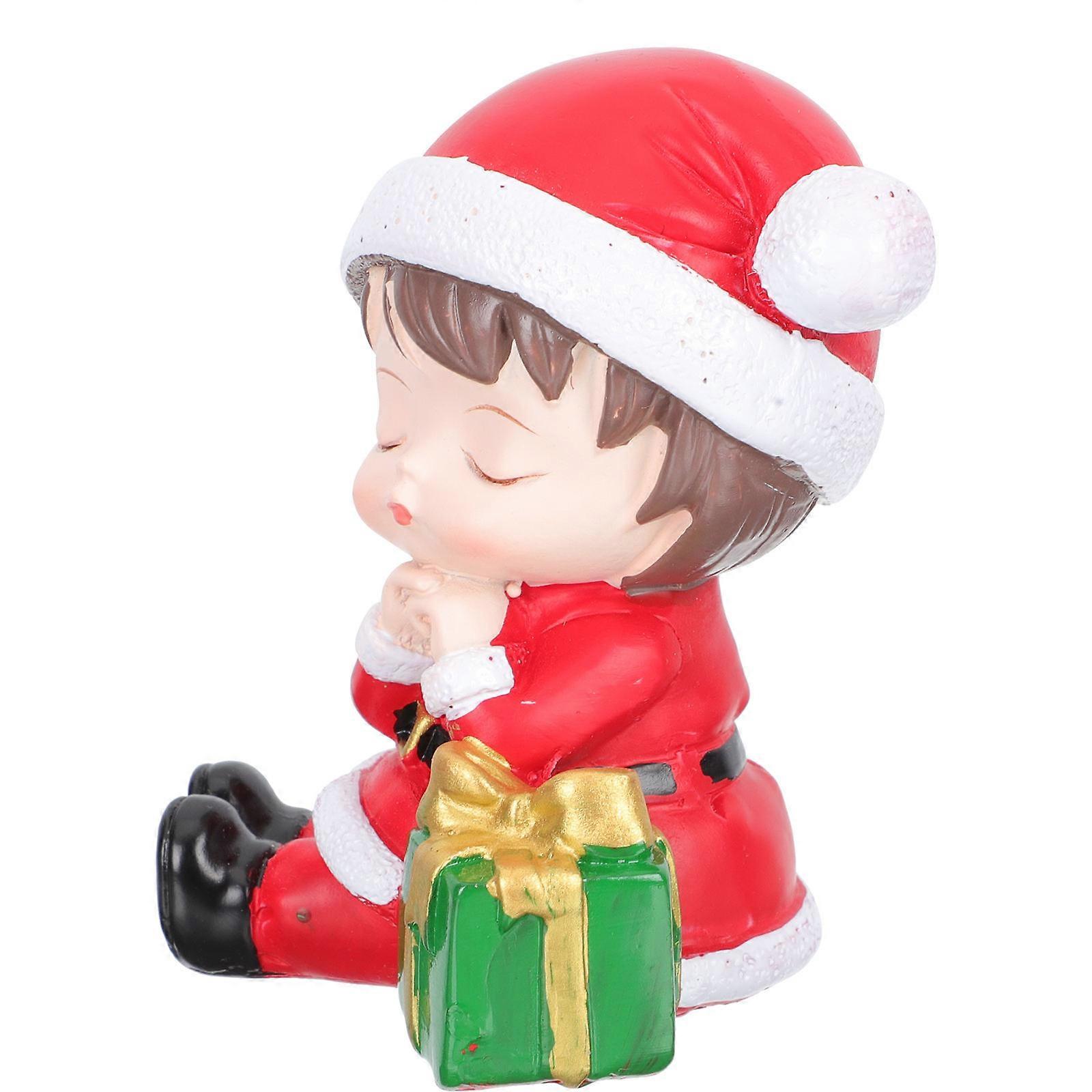 Charming Miniature Christmas Ornament Doll Made Of Resin For Desktop And Holiday Use With 6.5x5cm Dimensions And 1Pcs