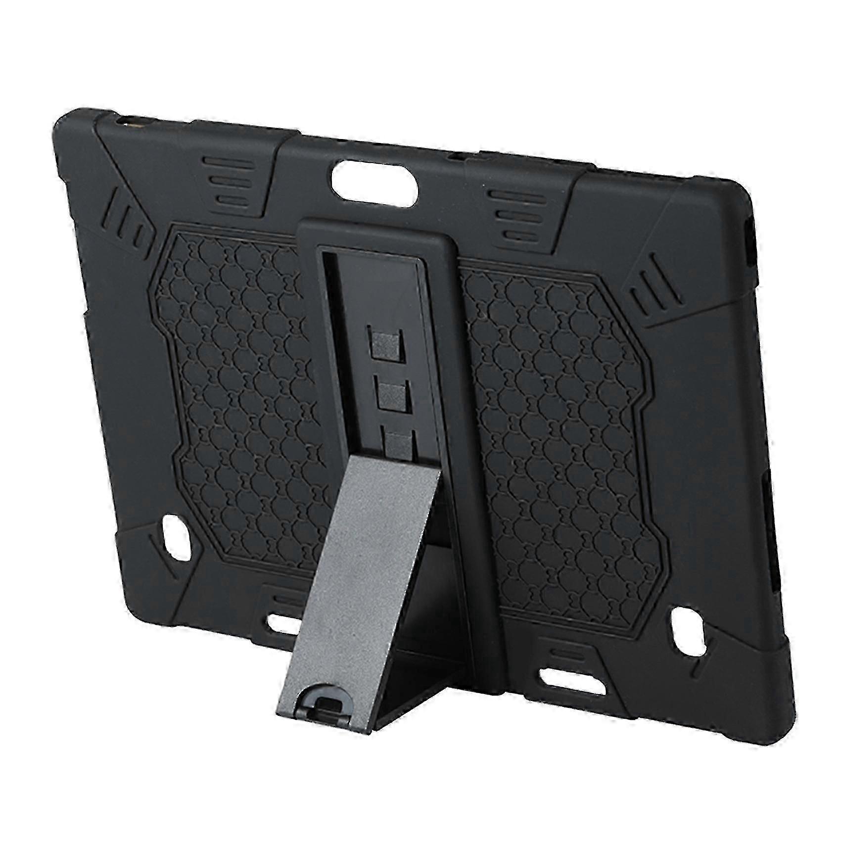 10.1 Inch Tablet Silicone Case with Adjustable Stand & Pen Holder - Black