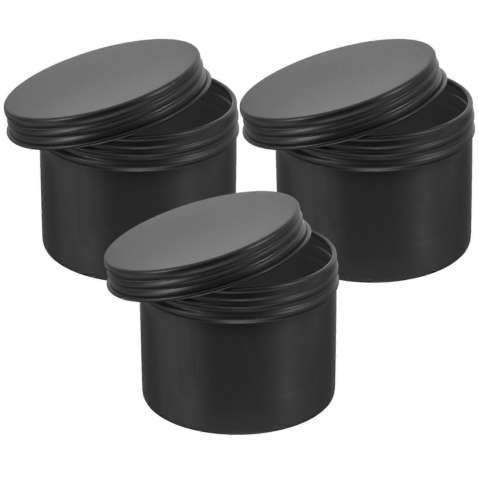 3Set Multi-Function Aluminum Soap Cases For Travel Use Black Simple Design Durable Aluminum