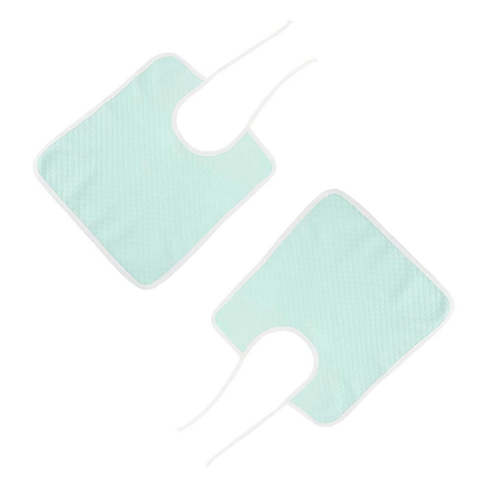 Elderly Eating Scarf Protective Bibs For Elder Reusable Light Green 2Pcs