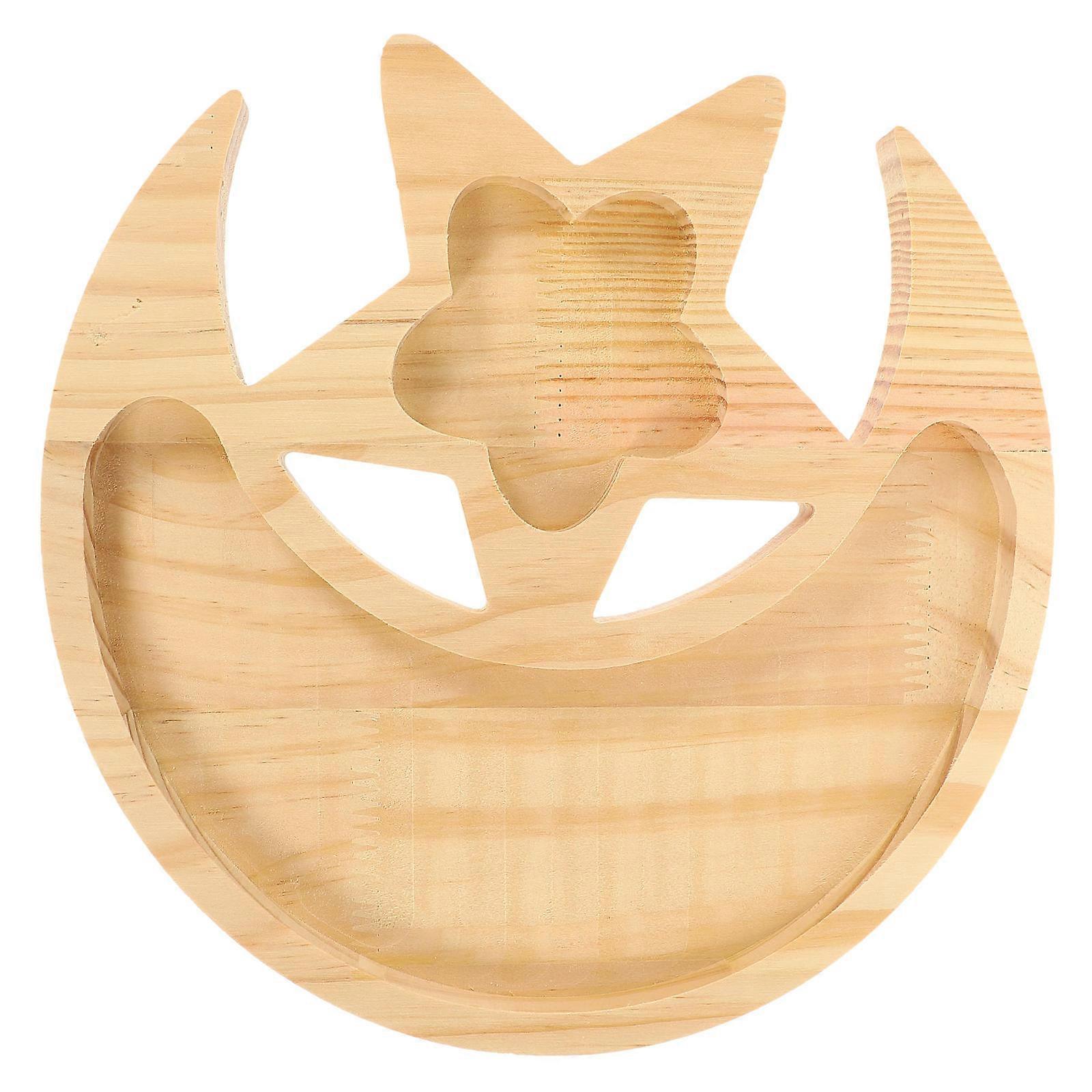 Wooden Moon Tray, Ideal for Makeup and Decorative Use, Lightweight Structure