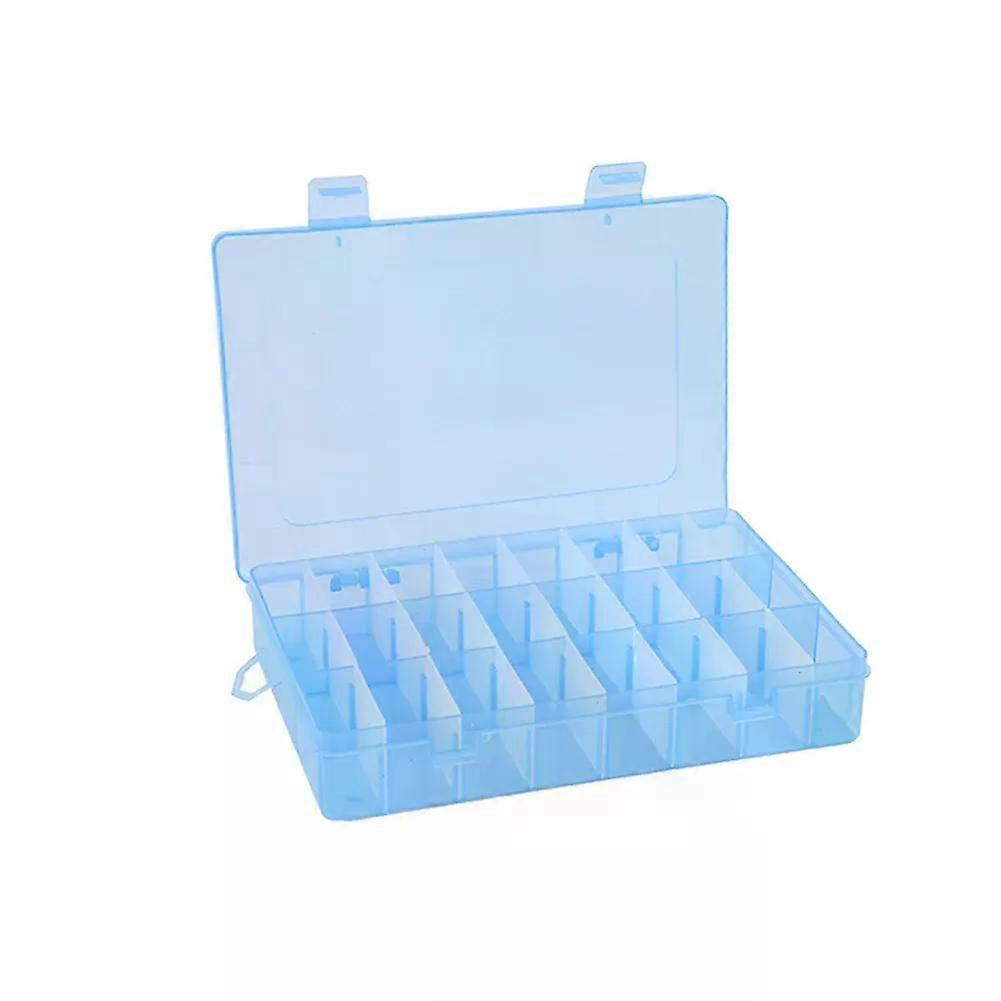 Storage Box 24 Meshes Transparent Plastic Storage Box Ewery Box Compartment Adjustable Bead Storage Box for Earrings Box