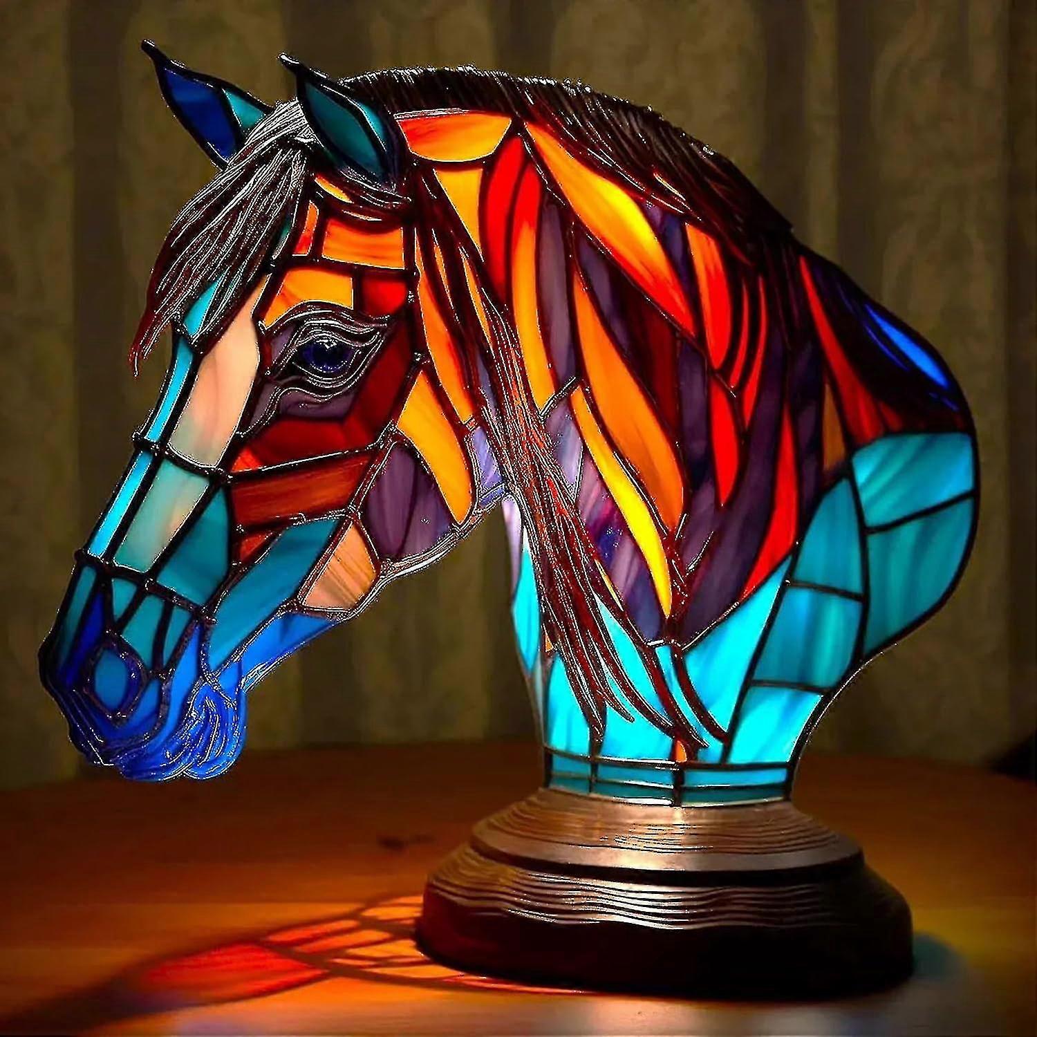 3D Retro Animal Table Lamp, Glass Resin Stacking, Bohemian Style, Unique Color Scheme