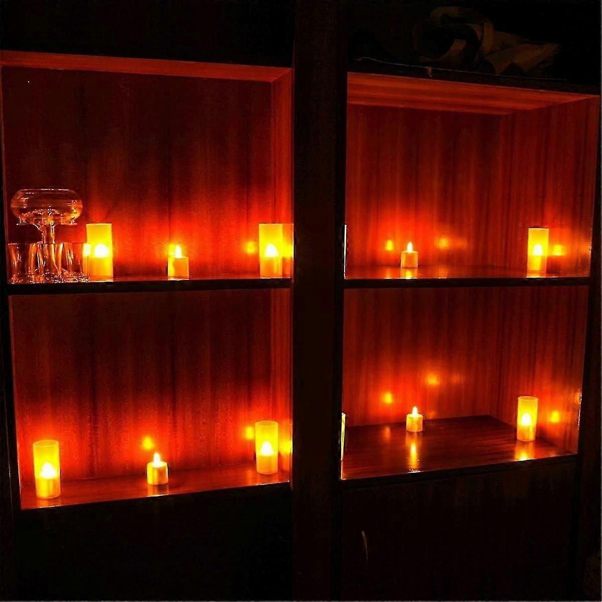 Flameless Candles with Remote Control Timer & Charging Base, 12pcs USB Rechargeable Battery LED Tea Lights Candles