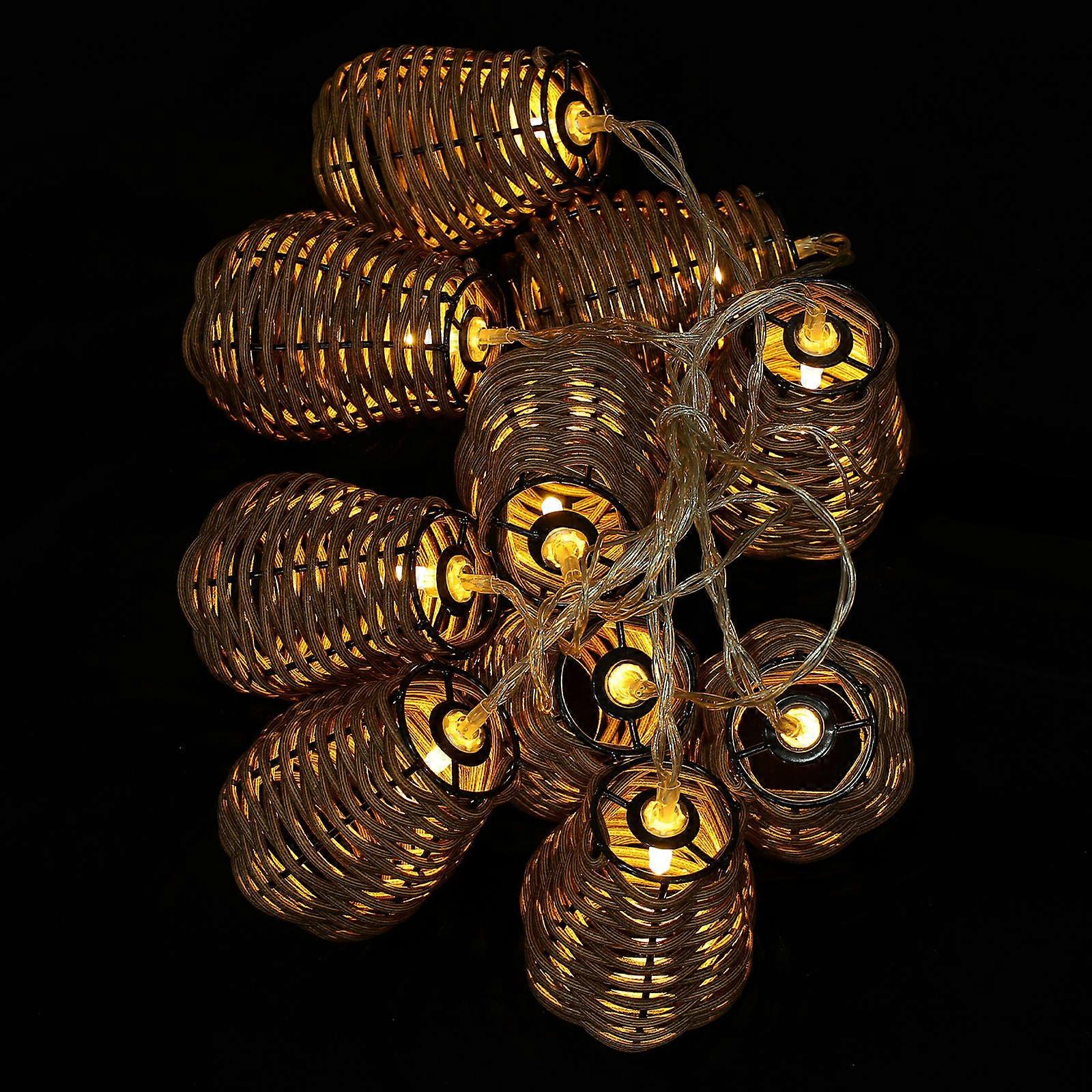 Imitated Rattan Lamp String for Decoration Brown LED Party Light String with Warm Atmosphere