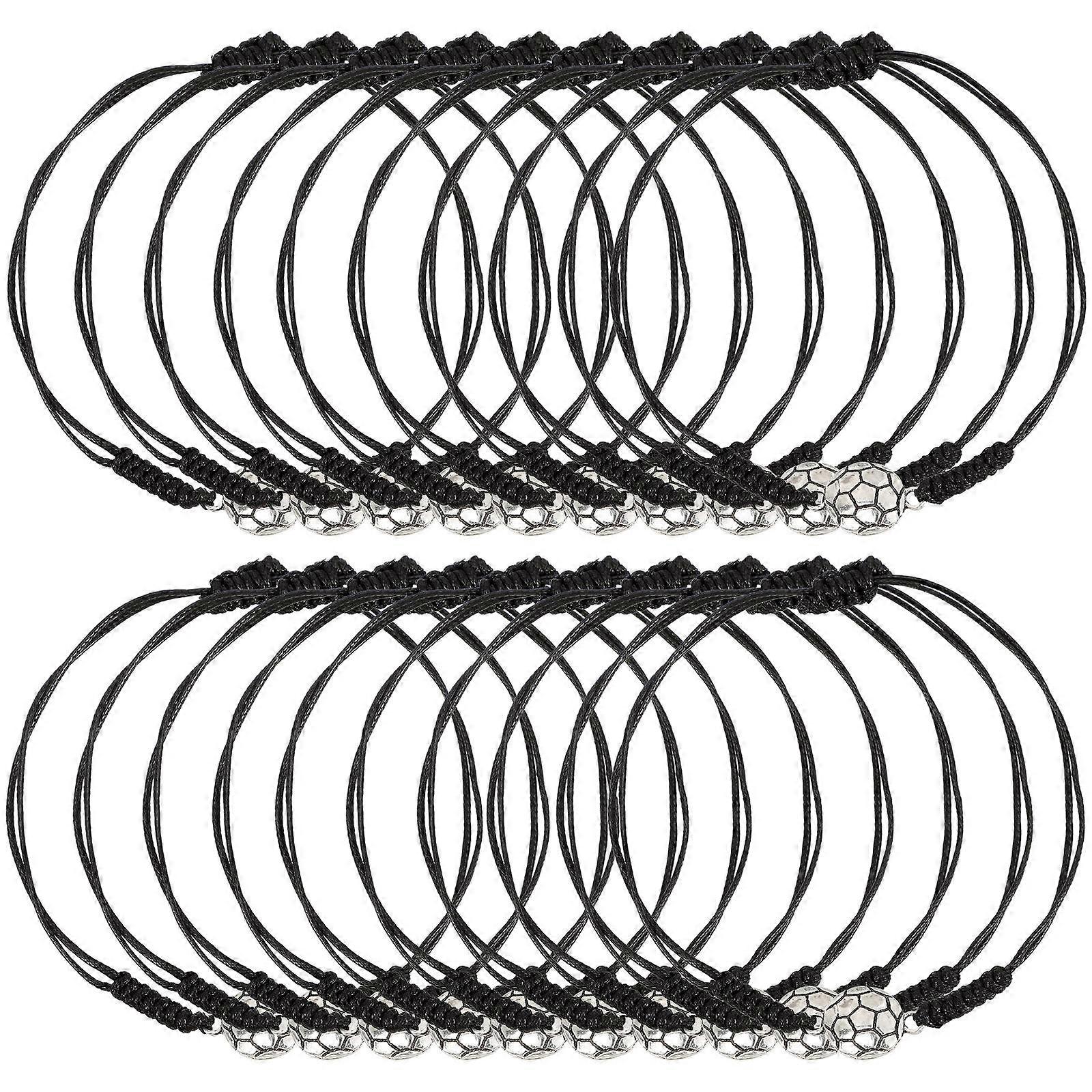 Team Spirit Representation 20Pcs Wrist Decoration Sports Bracelets For Games In Versatile Black Shade