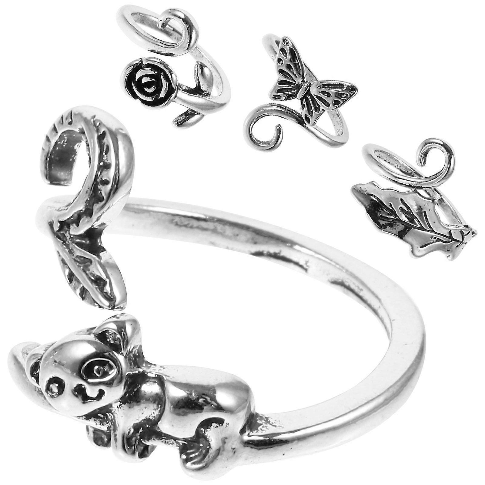 4pcs Braided Knitting Rings   Multi Function Yarn Winder Tool for Crocheting & DIY Weaving Projects, Lightweight Finger Holder for Easy Weaving and