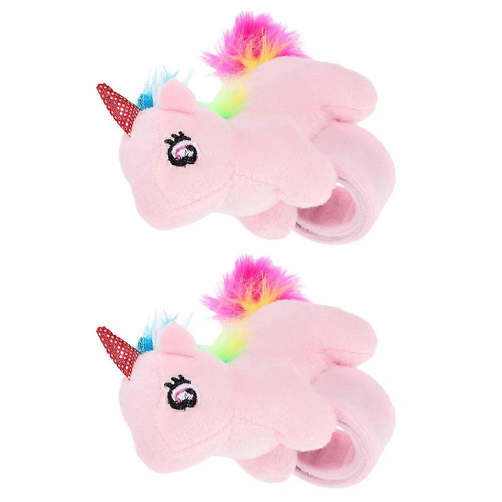 Plush Unicorn Slap Bracelets Lightweight Cartoon Wristbands Party Gifts Comfortable Decorative Animal Design