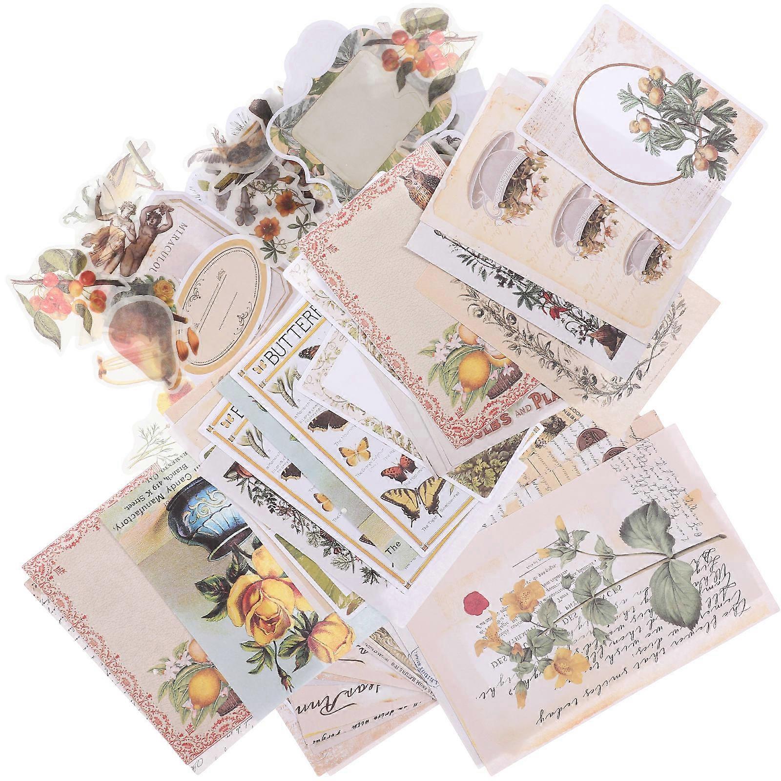 DIY Scrapbook Stickers For Card Making 0.1X8.5X13CM Yellow Vintage Style 1 Set