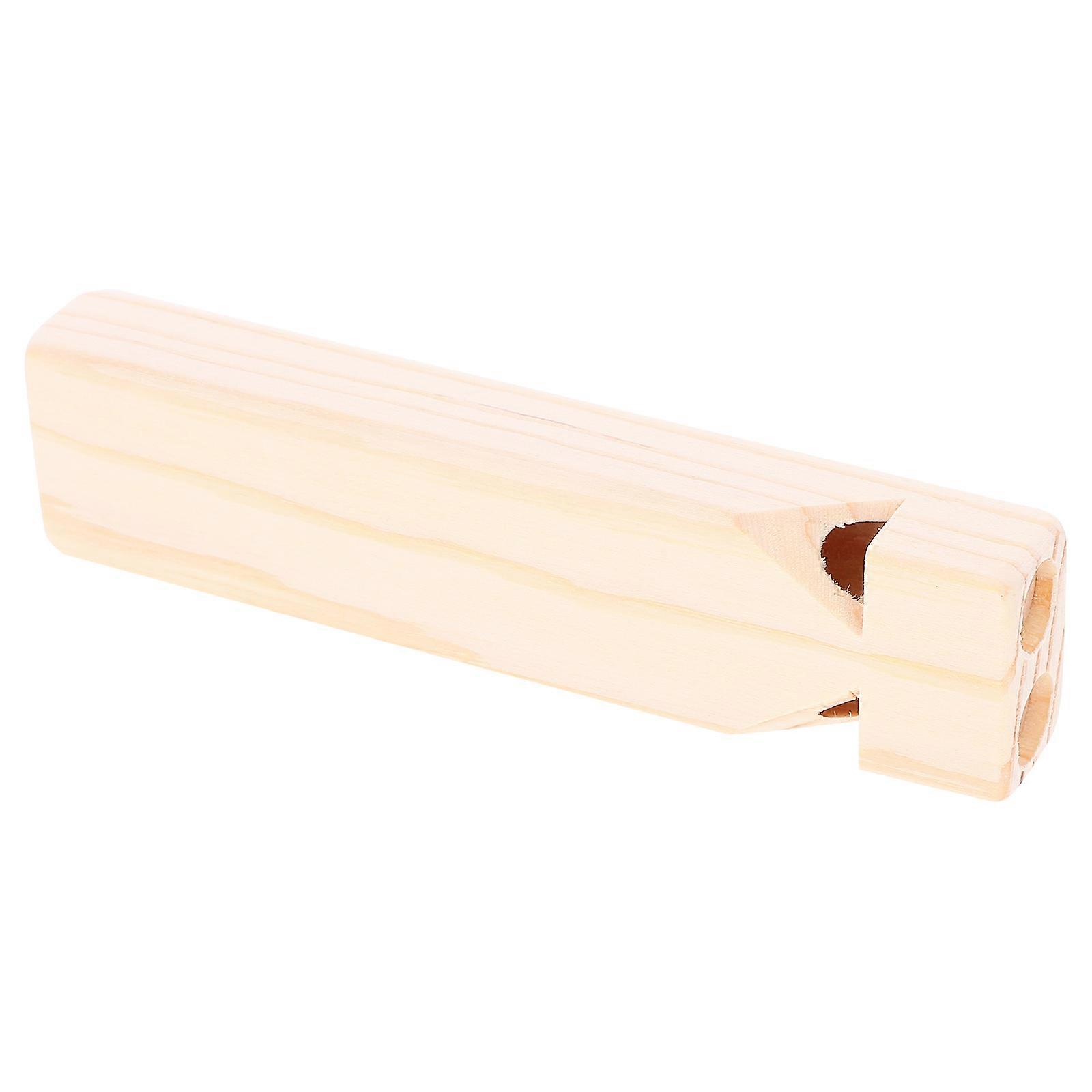 Kids Train Whistle Wooden Noisemaker Musical Instrument Toy Simple Design Light Yellow 1Set
