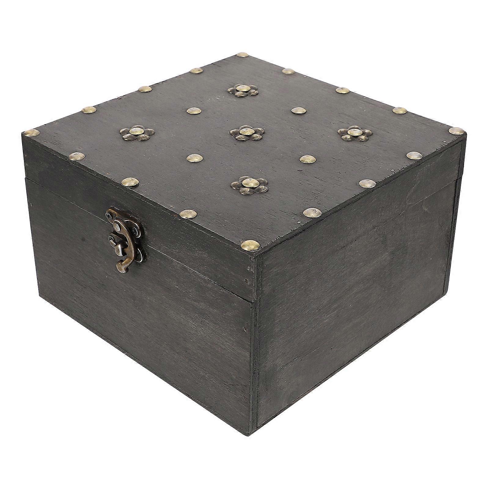 Vintage-Kaffee-Schatztruhe zur Aufbewahrung aus strapazierfähigem synthetischem Material 7,5 x 5,5 x 3 Zoll