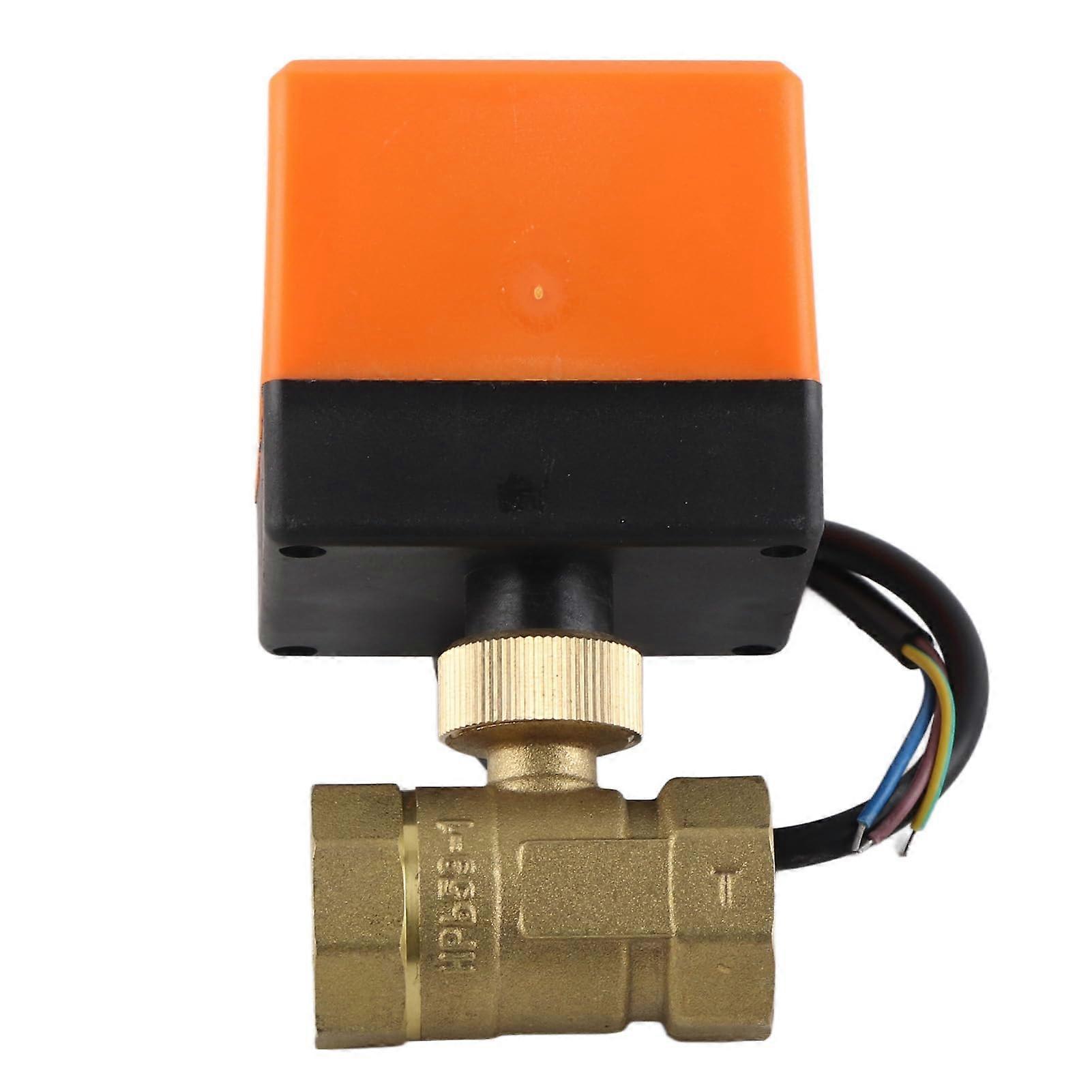 17mm Brass Ball Valve DC 12V G3/4, 2 Way Ball Valve with Motor, Quick Disassembly for Water Control System, Fan Convector, Building Automation