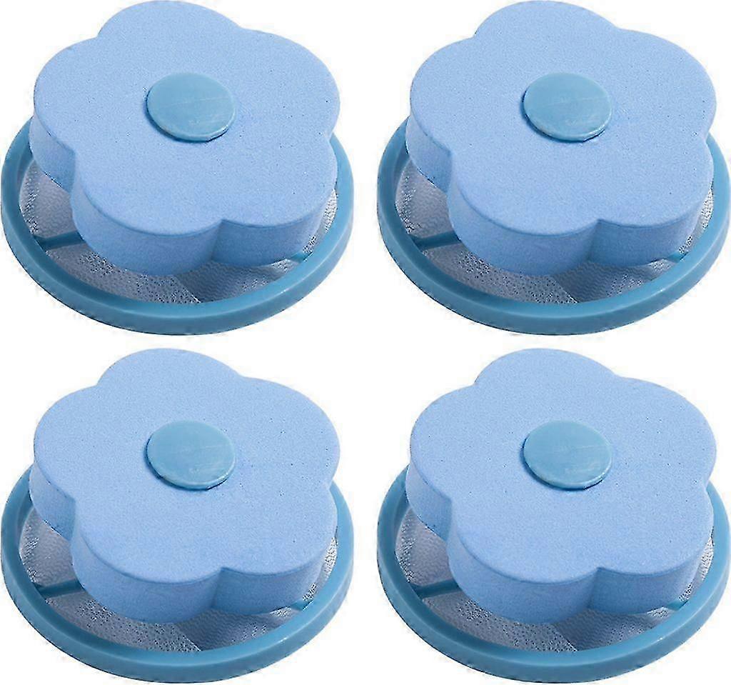 4 Pack Floating Filter Bag Reusable Washing Machine Lint Catcher,Blue