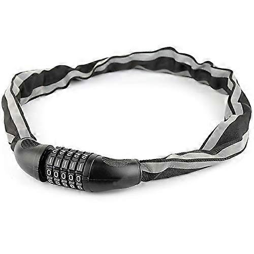 Bicycle Light Reflecting Chains, 5 Digit Resettable Combination Motorcycle Bicycle Chain Locks