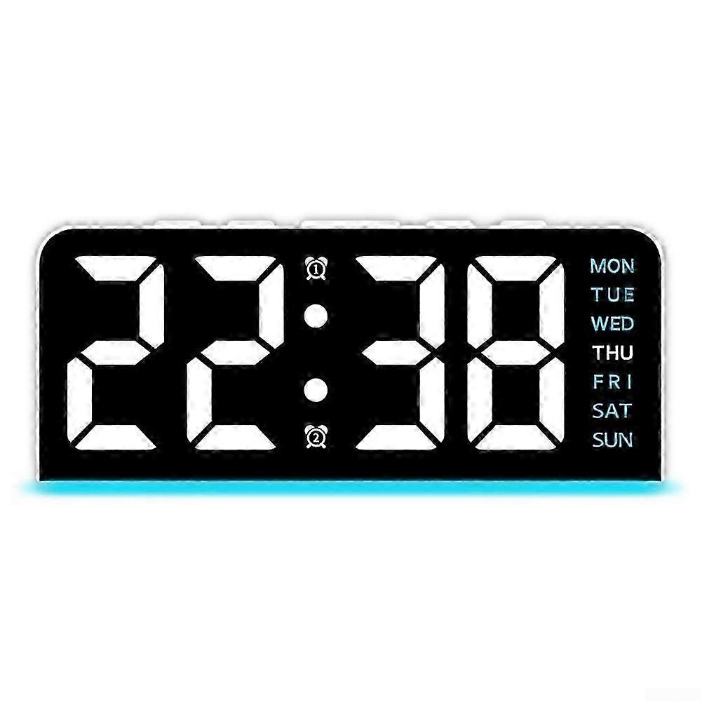 Stylish alarm clock for bedroom with night light and temperature display, familyfriendly features, easy to use (Wblue) Wblue