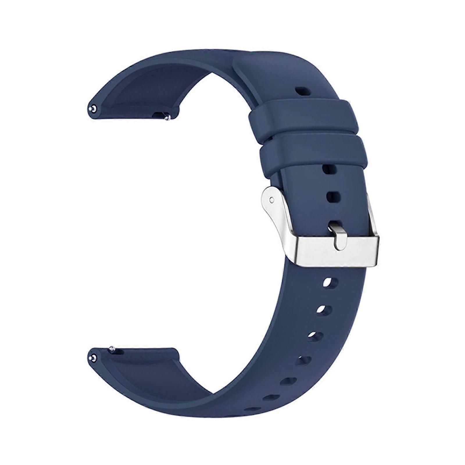 Silicone Watch Strap 16mm 18mm 20mm 22mm 24mm Unisex Soft Rubber Replacement Strap Smart Watch Accessories Blue 22mm