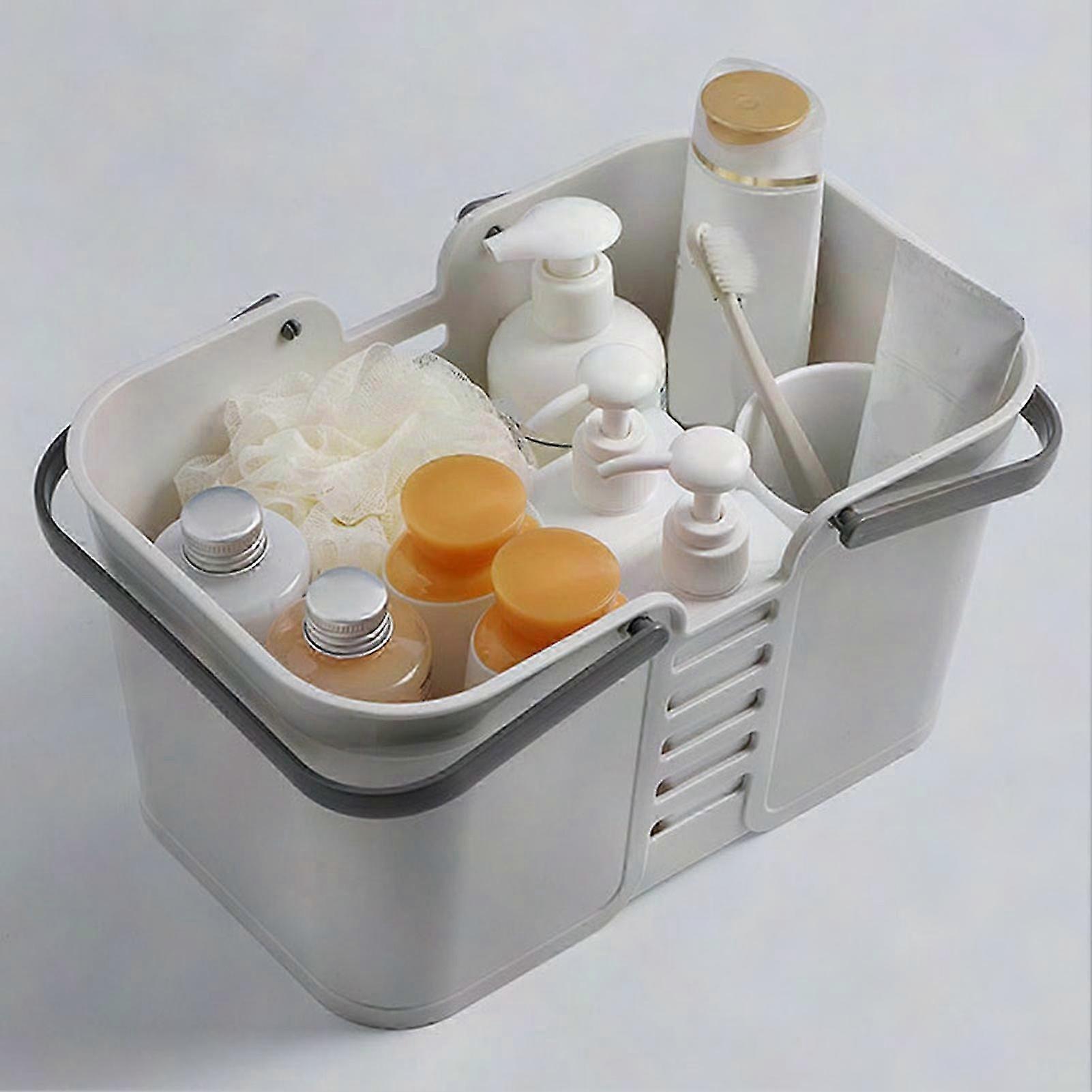 Bathroom Storage Basket Plastic Handheld Large Capacity Draining Thickened Heightened Square Toiletry Basket