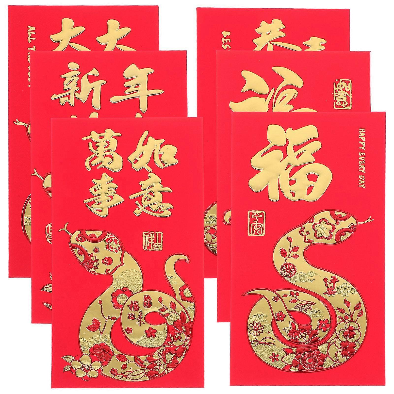 36pcs New Year Red Envelopes Chinese New Year Red Packets 2025 Snake Year Red Packets Red Envelopes New Year Red Packets Traditional Money Pouches Red