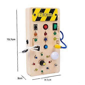 Montessori Busy Board Circuit LED Light Socket ON/OFF Baby Early Hand Fine Cognitive Education Teaching Materials Smile