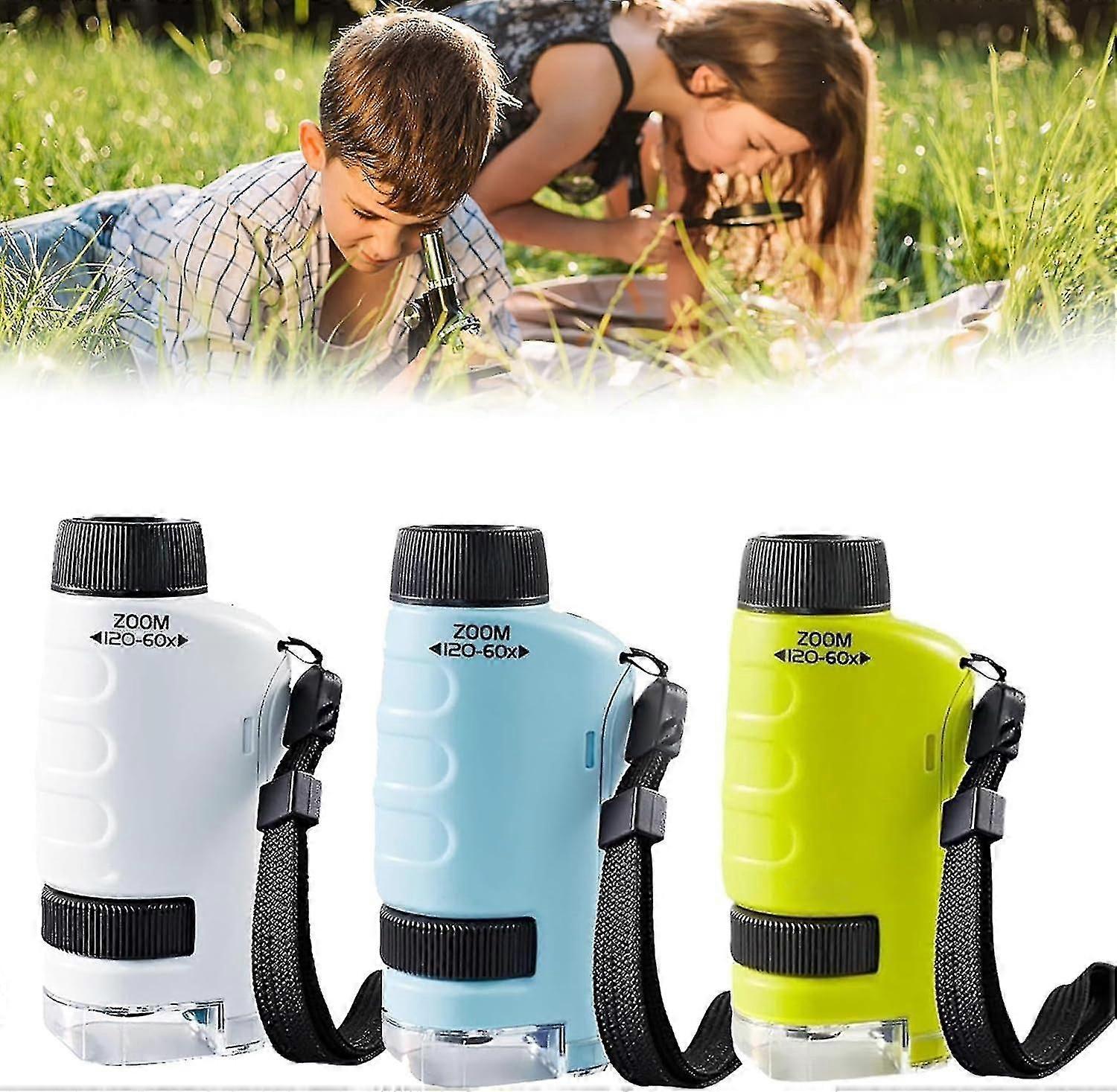 Minilabsters Miniscope Kids, 2024 Nieuwe Mini Labsters draagbare microscoop, zakmicroscoop voor kinderen, draagbare microscoop, handmicroscoop