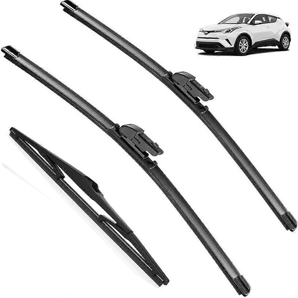 LHD RHD Wiper Blades Set for Toyota CHR 2016 (Front Rear, RHD)