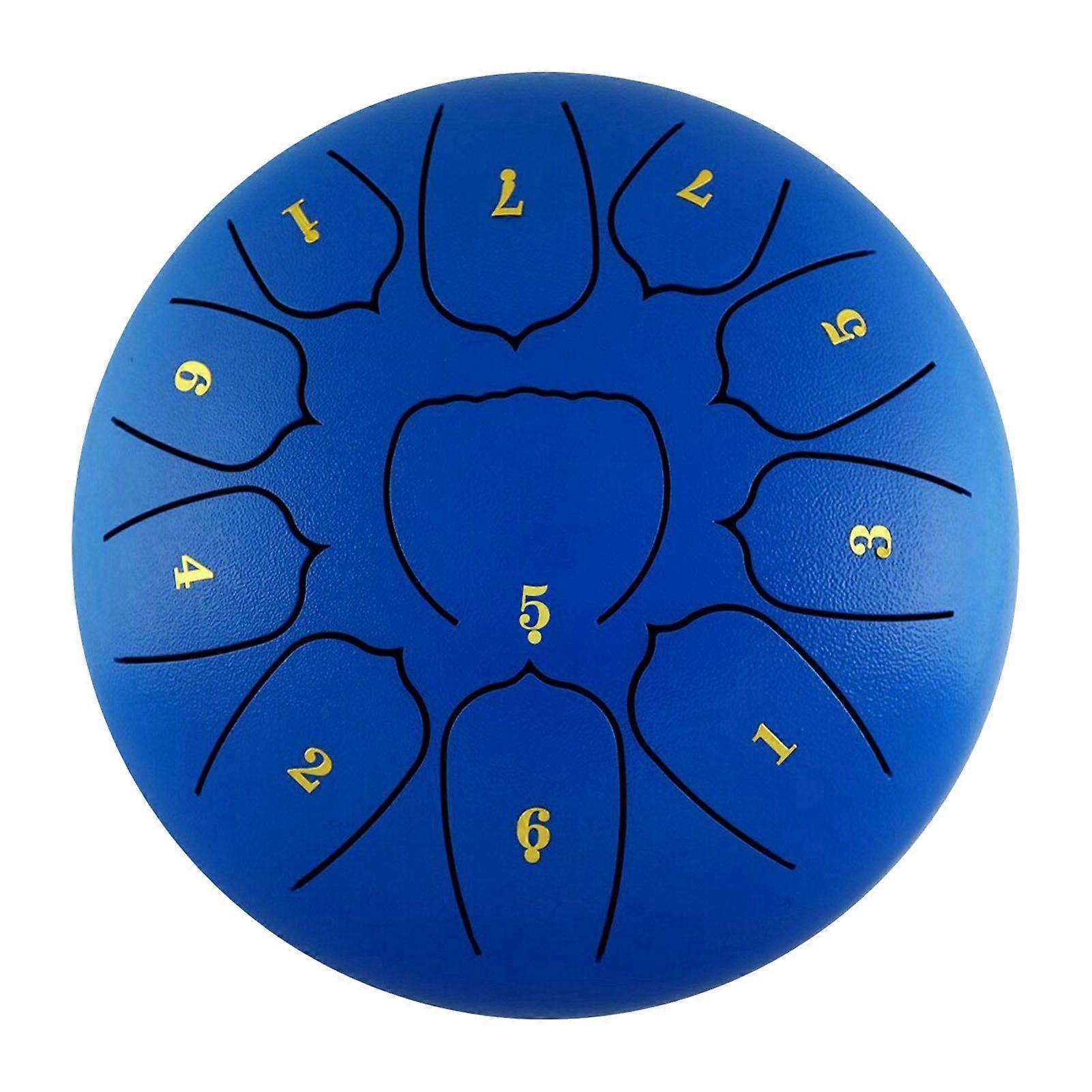 6 Inch Steel Tongue Drum 11 Notes Handpan Drum with Drum Mallet Finger Picks Percussion for Meditation Yoga
