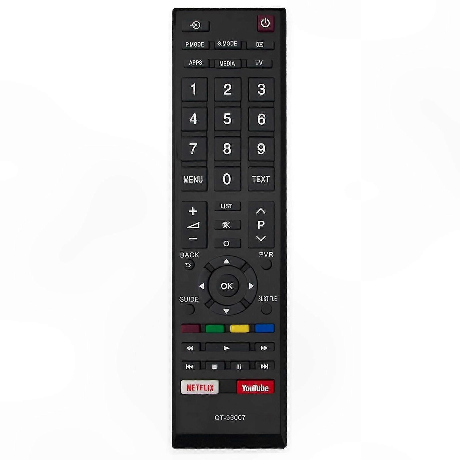 Universal Infrared TV Remote Control for Toshiba, 1-10m Range Replacement Controller