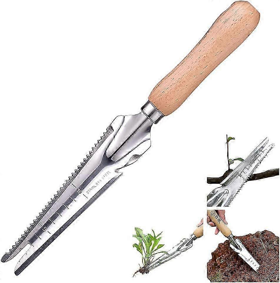 Stainless Steel Garden Weeding Tools, Serrated Puller with Scale