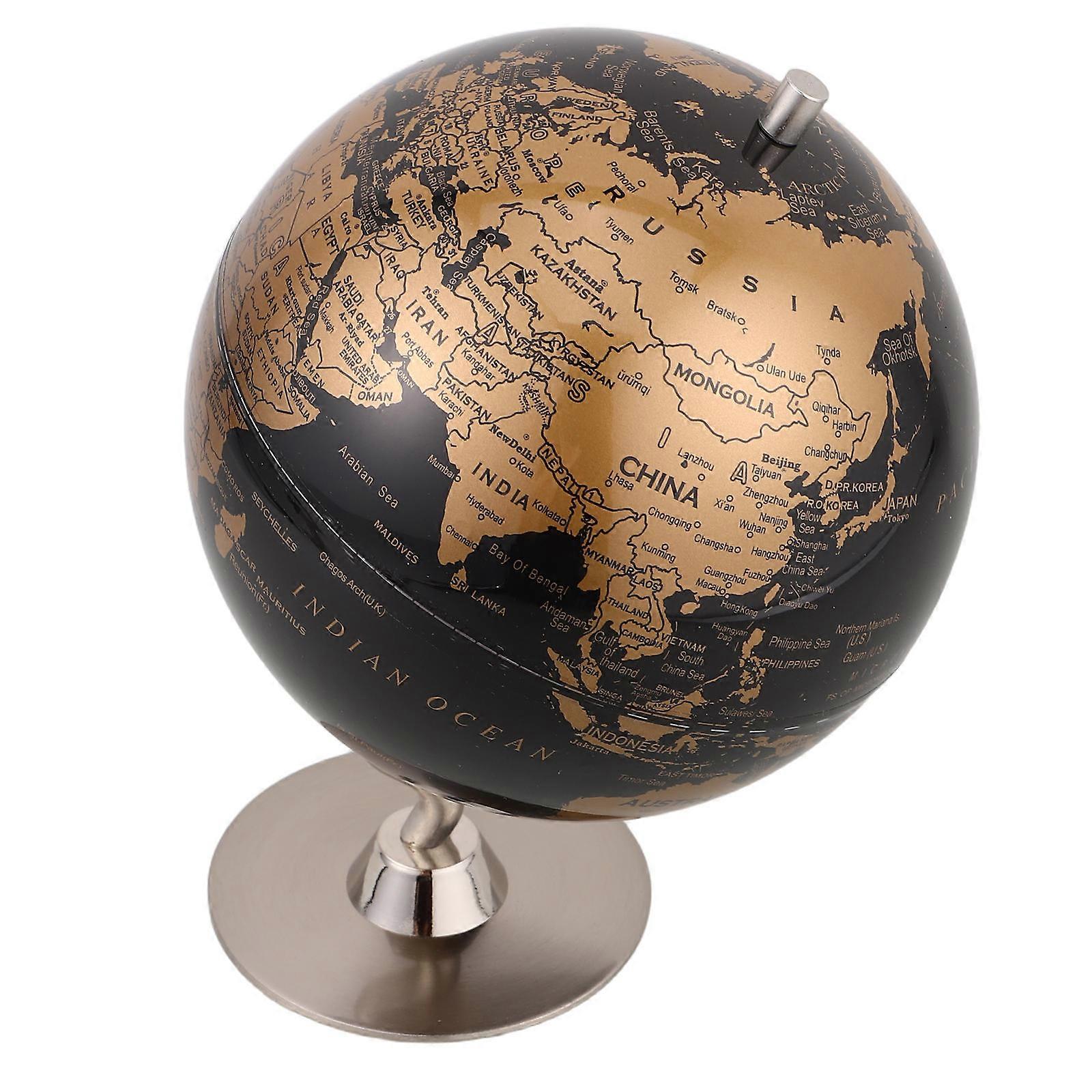 Vintage Educational Globe with Stable Base English Edition Precise Geography Learning Tool for Students, Classroom & Home Decor World Globe Ornament